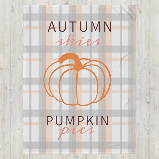 Autumn Skies Pumpkin Pies Throw Blanket